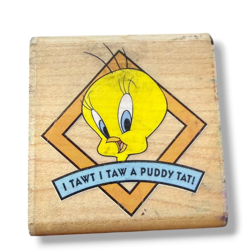 Rubber Stampede Tweety Bird Puddy Tat A719C Rubber Stamp
